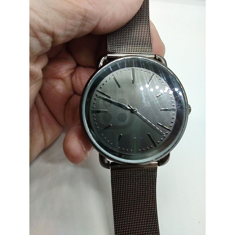 Black Face Watch W/Mesh Band